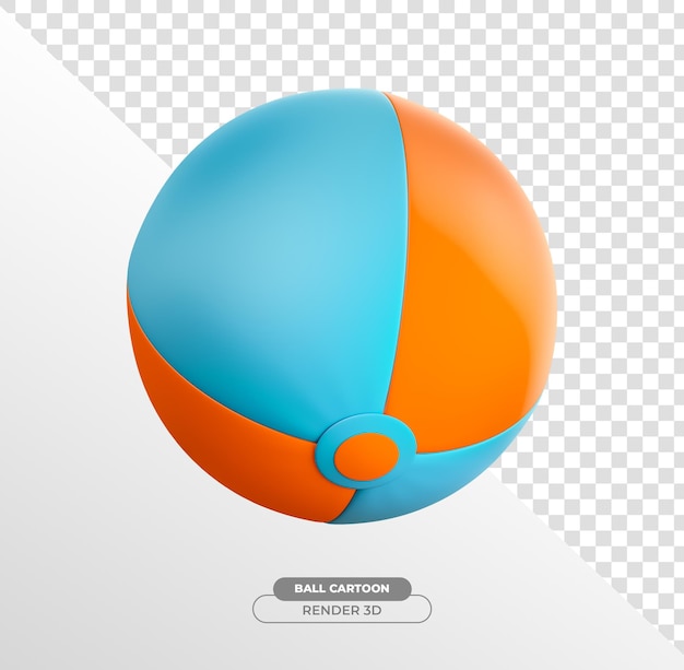 Piłka plażowa pomarańczowa i niebieska 3D z przezroczystym tłem