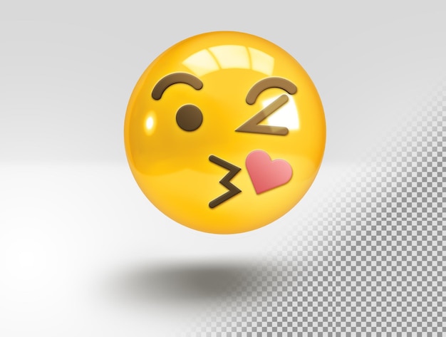 Bezpłatny plik PSD realistyczne całowanie emoji 3d