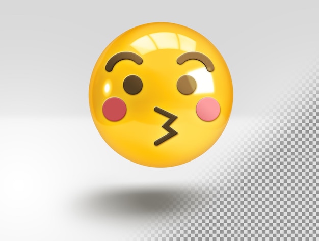 Bezpłatny plik PSD realistyczne całowanie emoji 3d