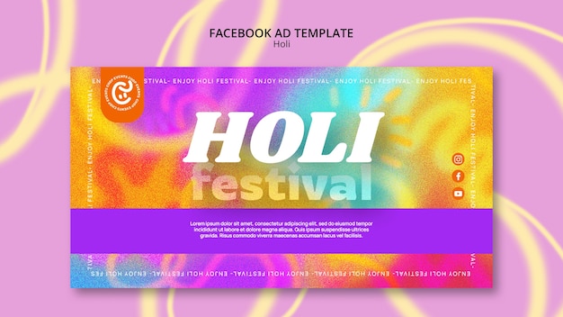 Bezpłatny plik PSD szablon facebook uroczystości festiwalu holi