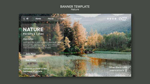 Bezpłatny plik PSD szablon strony docelowej eksploracji przyrody