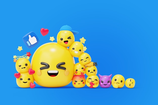 Bezpłatny plik PSD tło mediów społecznościowych z emoji