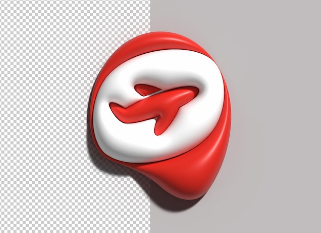 Bezpłatny plik PSD travel web icon linie lotnicze logo ilustracja 3d design