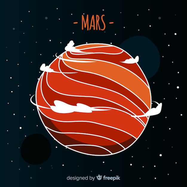 Bezpłatny wektor handdrawn mars tle