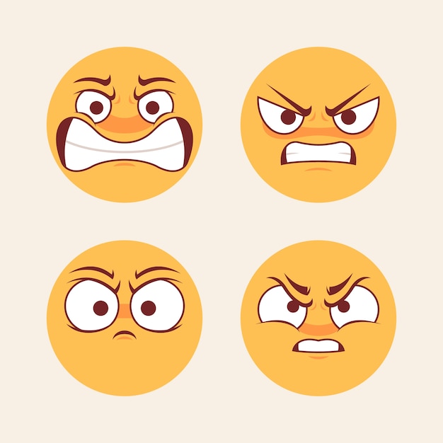 Bezpłatny plik Wektor ilustracja flat design hate emoji