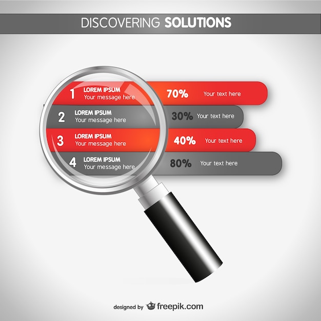 Bezpłatny plik Wektor infografika lupa projekt strategii