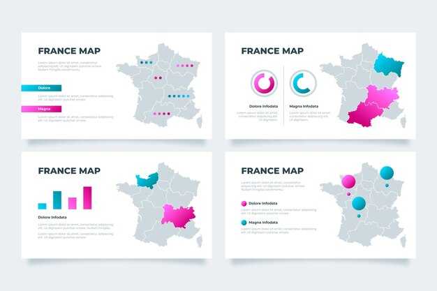 Infografika mapy francji gradientu