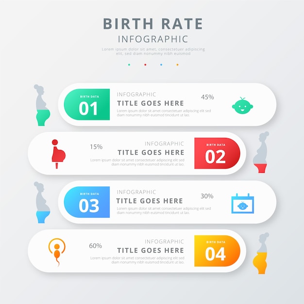 Bezpłatny plik Wektor infografika wskaźnika urodzeń z informacjami