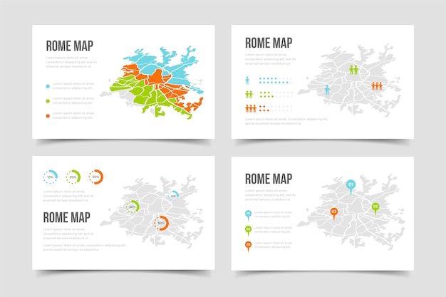 Infografiki mapy izometryczny rzym