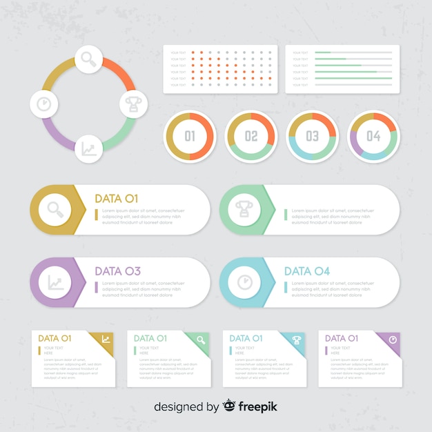 Kolekcja element gradientu infographic