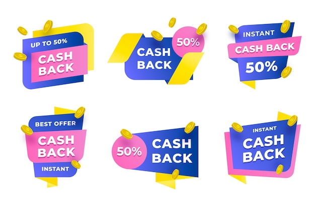 Kolekcja etykiet cashback