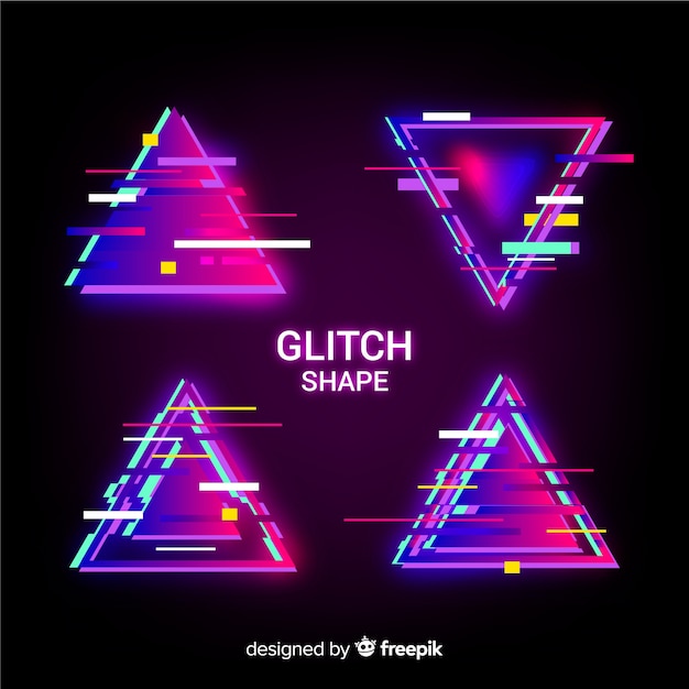 Bezpłatny wektor kolekcja geometryczna glitch