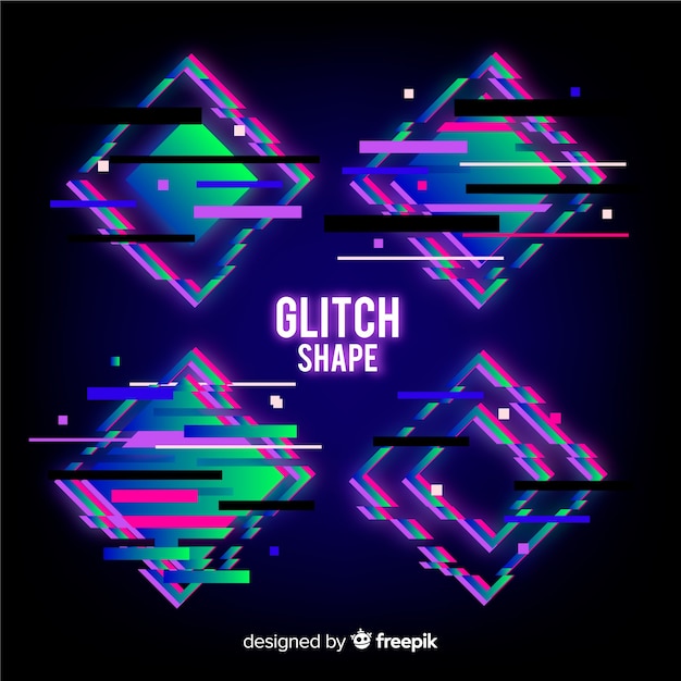 Bezpłatny wektor kolekcja geometryczna glitch