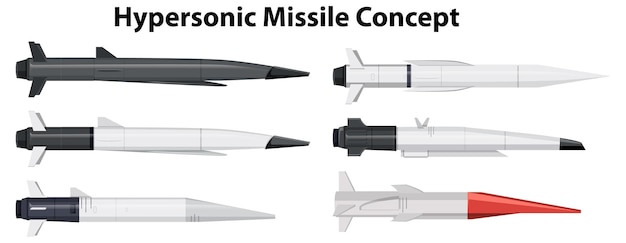 Bezpłatny plik Wektor kolekcja hipersonicznej broni rakietowej
