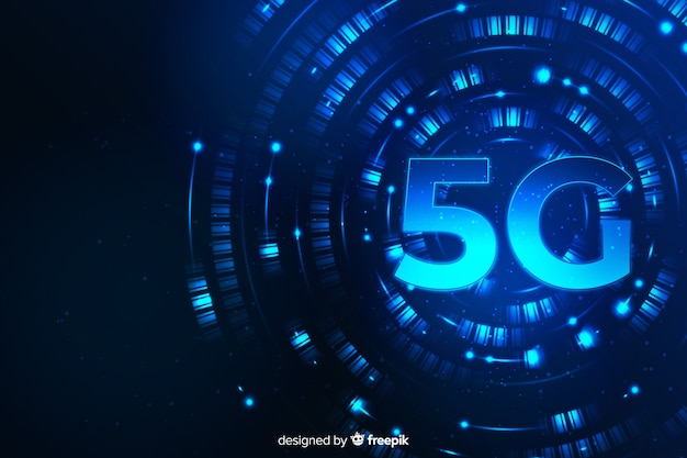 Bezpłatny wektor nowoczesna technologia 5g w tle