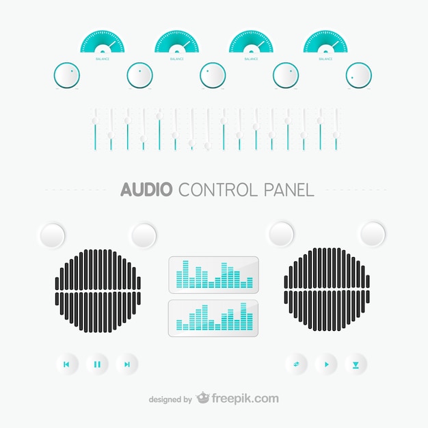 Bezpłatny wektor panel sterowania dźwiękiem