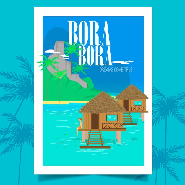 Bezpłatny plik Wektor plakat bora bora