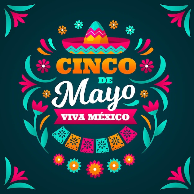 Płaska ilustracja cinco de mayo