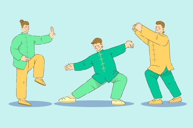 Bezpłatny plik Wektor ręcznie rysowane ilustracja tai chi