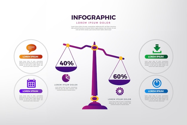 Bezpłatny plik Wektor szablon infografiki równowagi gradientu