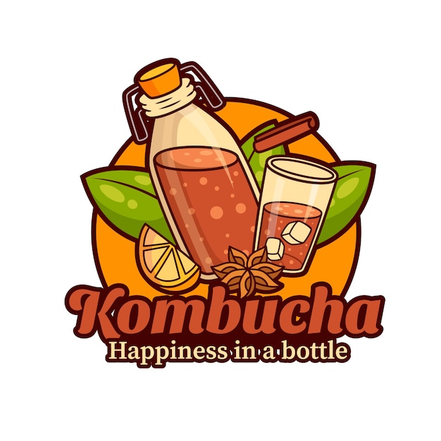 Bezpłatny plik Wektor szablon projektu logo kombucha