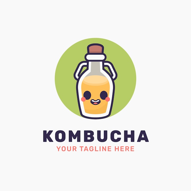 Bezpłatny plik Wektor szablon projektu logo kombucha