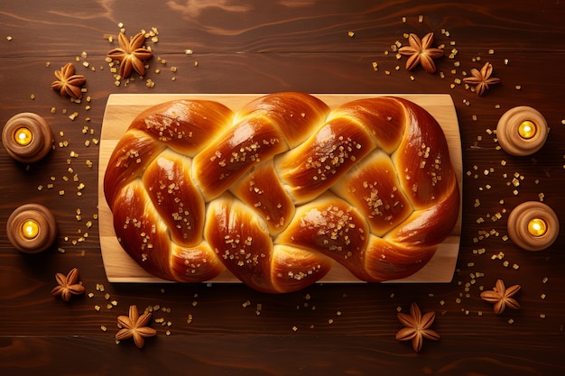 Bezpłatne zdjęcie 3d challah na chanukę