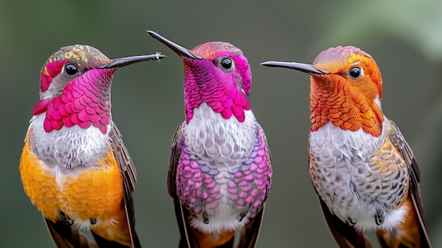 Bezpłatne zdjęcie kolibri o żywych kolorach w środowisku naturalnym