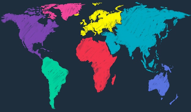 Bezpłatne zdjęcie mapa świata globalna międzynarodowa koncepcja globalizacji