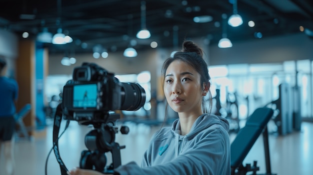 Bezpłatne zdjęcie portret influencerów fitness