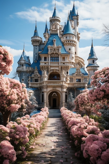 Foto gratuito bellissimo castello circondato dalla natura