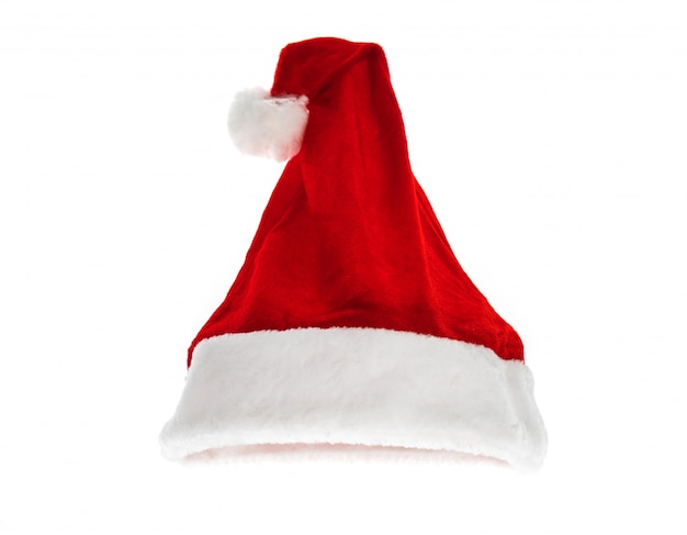 cappello rosso Santa isolato su sfondo bianco