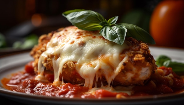 Foto gratuito lasagne appena cotte con ragù gourmet alla bolognese generato da ai