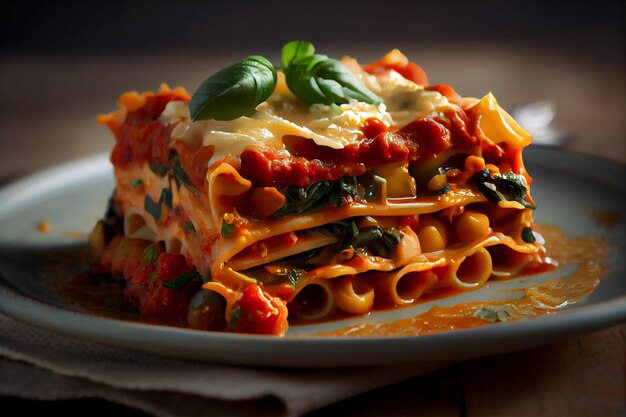 Foto gratuito lasagne appena sfornate con ragù saporito alla bolognese generativo ai