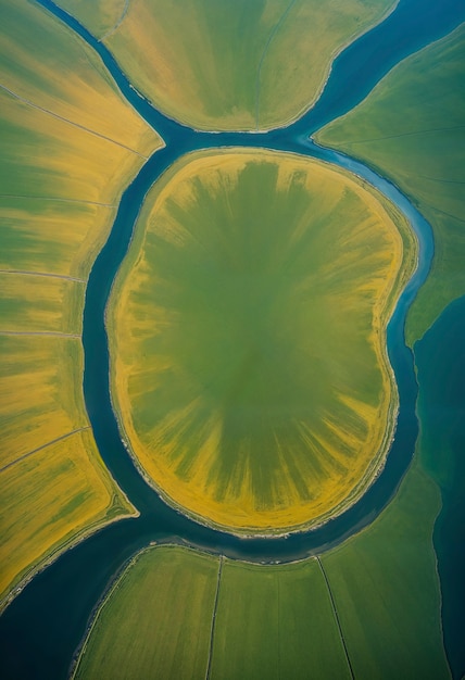 Paesaggio minimalista dall'alto