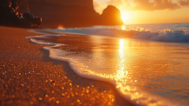 Paesaggio naturale con sabbia nera sulla spiaggia