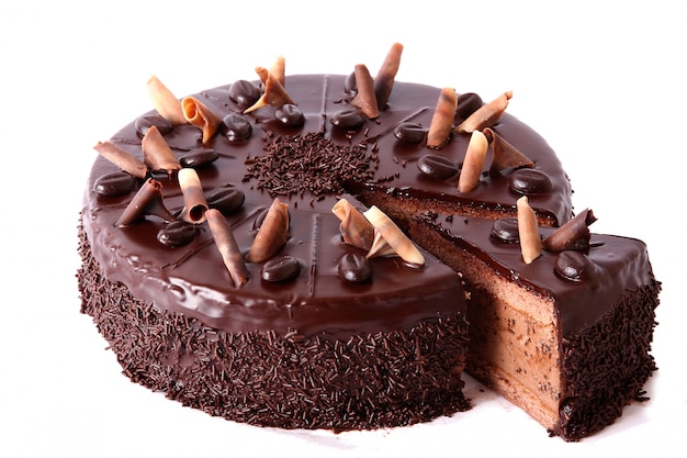 Torta al cioccolato con granelli di cioccolato