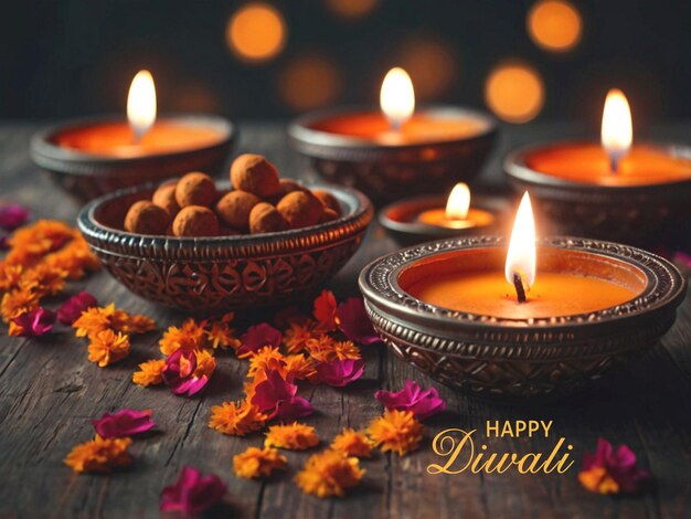 Bella cartolina di auguri per la festa felice Diwali