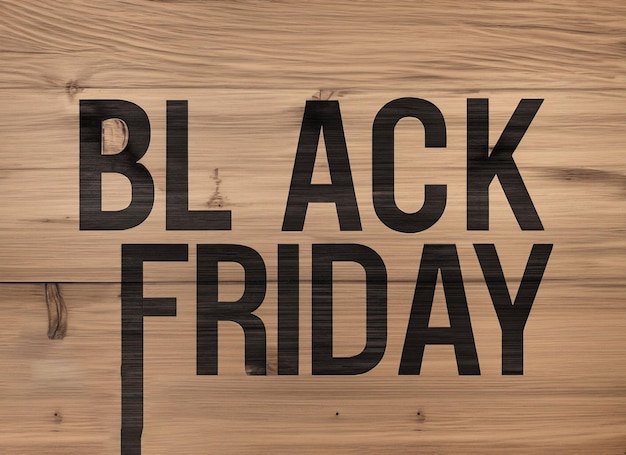 Bella trama del black friday su fondo in legno