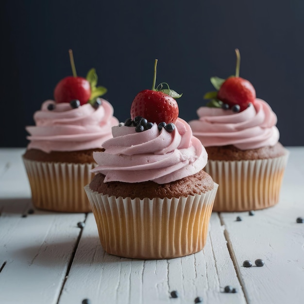 Cupcake freschi isolati su uno sfondo bianco 4