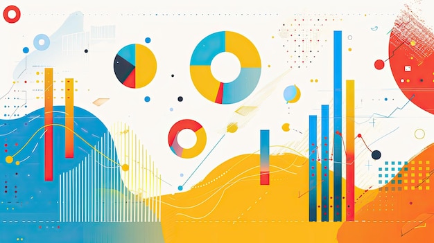 Elementi infografici puliti e moderni con grafici, grafici e icone