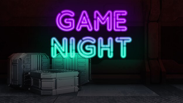 Game Night testo 3d rendering