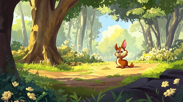 Illustrazione di sfondo del cartone animato di Chip e Dale