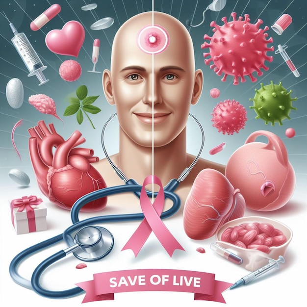 Poster di sostegno nella Giornata Mondiale del Cancro