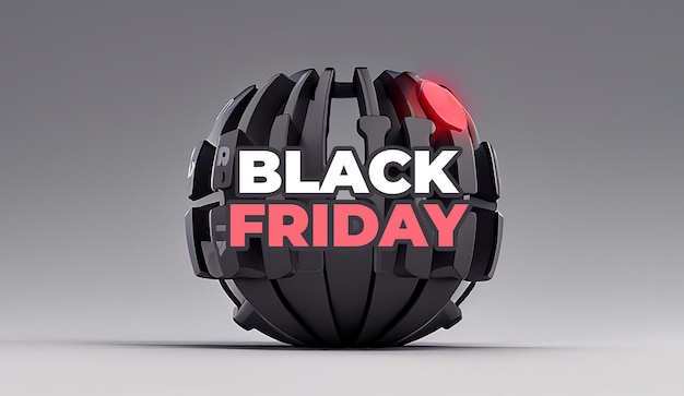 Poster di vendita del Black Friday con rendering 3D Bagde Design