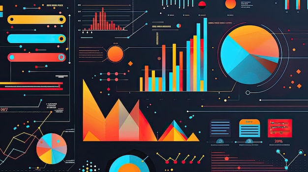 Sfondio in stile infografico luminoso e colorato per presentazioni basate su dati