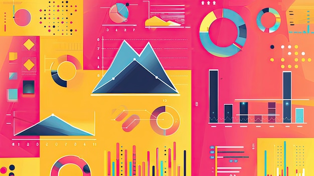 Sfondio in stile infografico luminoso e colorato per presentazioni basate su dati