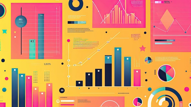 Sfondio in stile infografico luminoso e colorato per presentazioni basate su dati