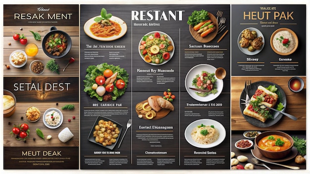 Foto un menu con la parola "restaurant" sopra