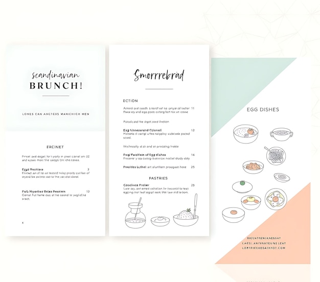 Foto un menu per un ristorante chiamato brunch